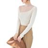 Semi-turtleneck Lace Mesh Splicing Bottoming Shirt Women's Autumn New Slim-fitting Inner Micro-transparent Silk Wool Knitted Sweater