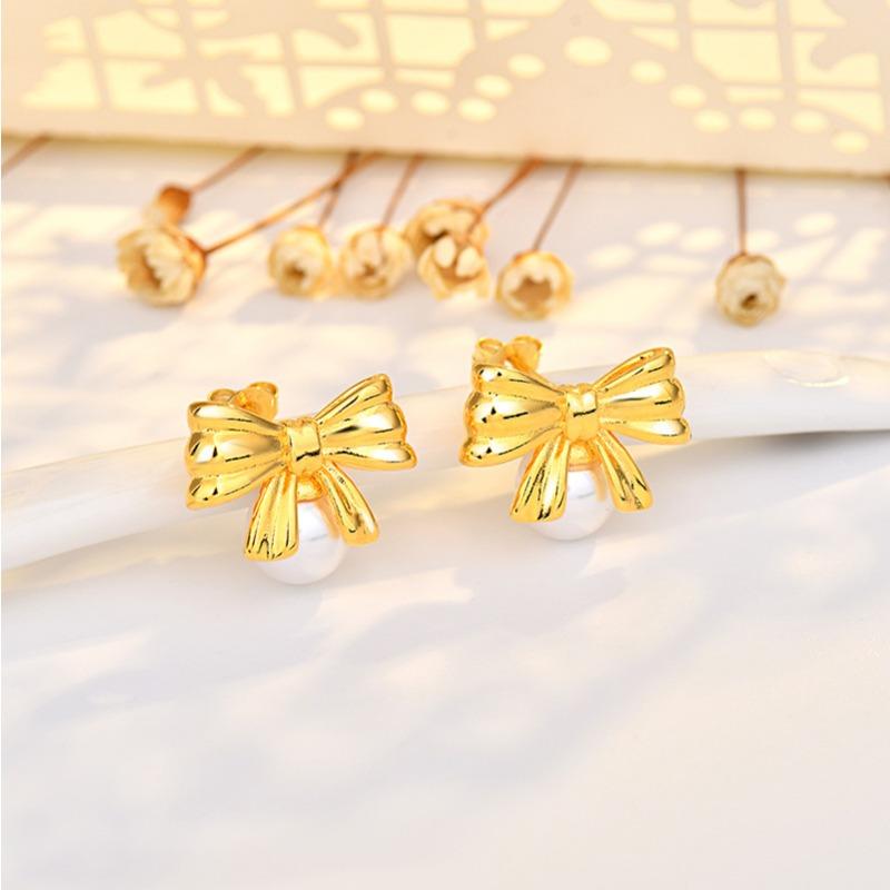Hot-selling Bow Earrings Simple and High-end Pearl Earrings