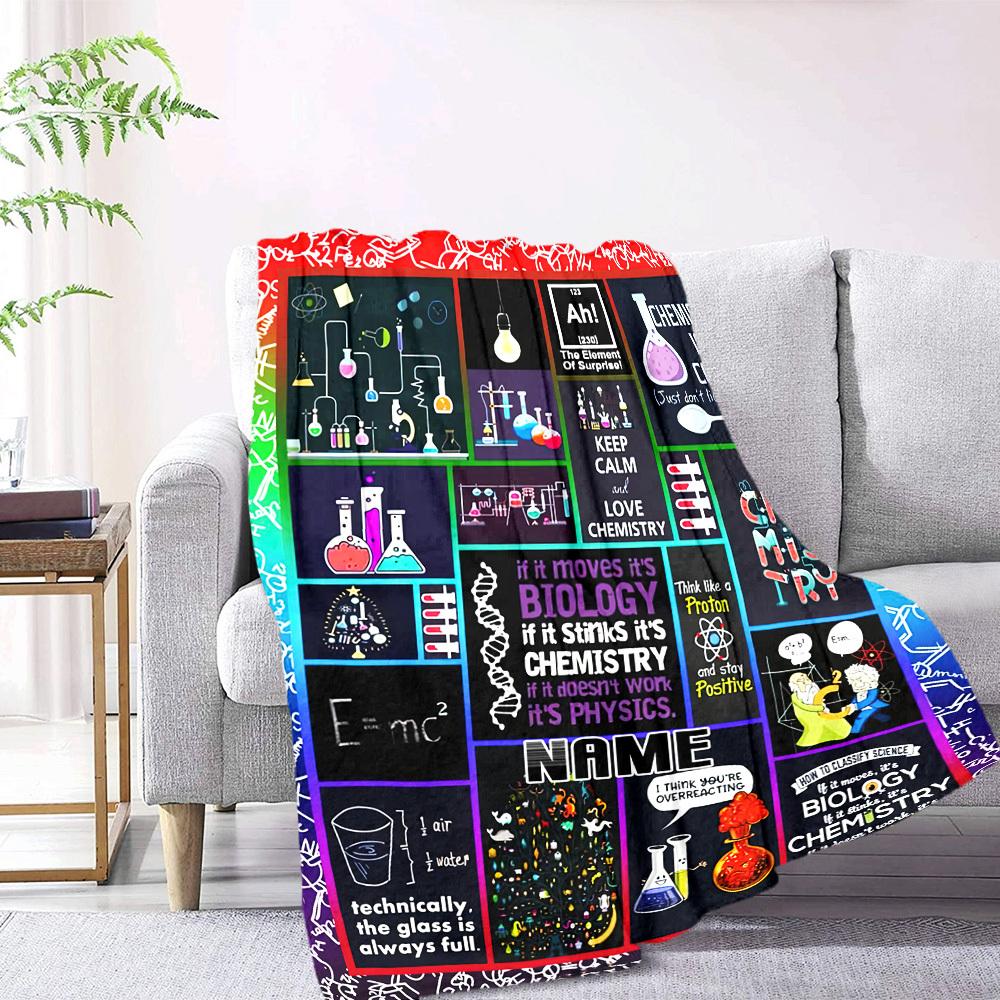Chemistry Humor And Quotes A Fun Science Poster Lightweight Customizable Blanket Customize Text Comfortable Great For Sofa Couch Office Bed Picnics