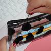 Transparent Pencil Case For Students Large Capacity School Supplies Organizer With Cow Dot Pattern