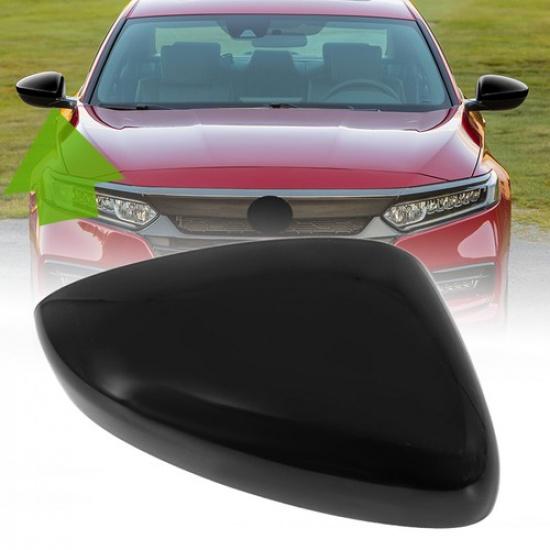 Right Mirror Cover Cap No-Turn Signal For 2018 19- Honda Accord Black Gloss