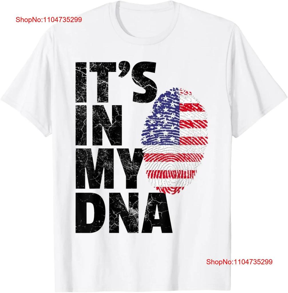 4th Of July American Pride Its In My Dna Usa Flag Unisexs Dad T Shirt Vintage Stylish Slightly Stretched Comfortable