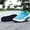 Women Mesh Shoes Outdoor Travel Oversized Swing Shoes Thick Soled Sports Wedge Shoes Casual Mid Heel Breathable Comfortable