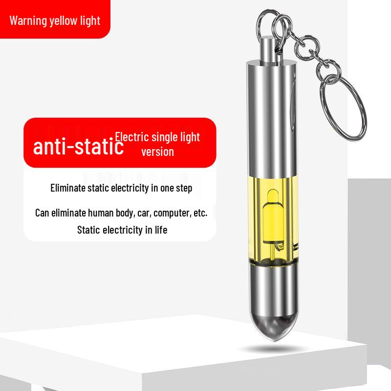 Bullet-shaped Zinc Alloy Anti-static Keychain 