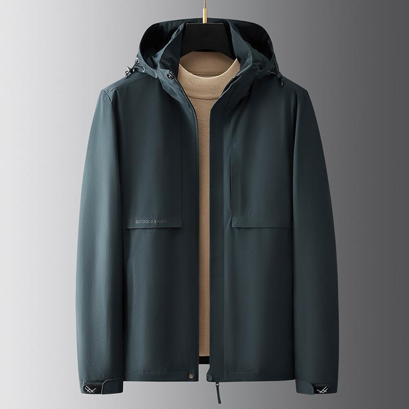 Men's Middle-aged and Elderly Men's Hooded Loose Autumn and Winter Outer Tops Are Simple and Versatile