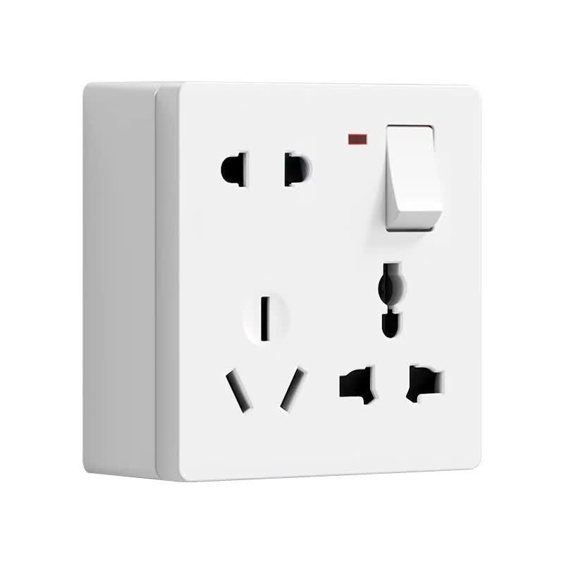 International Electrician 86 Type Surface Mount 8-Hole Socket CN Plug (adapter Included)