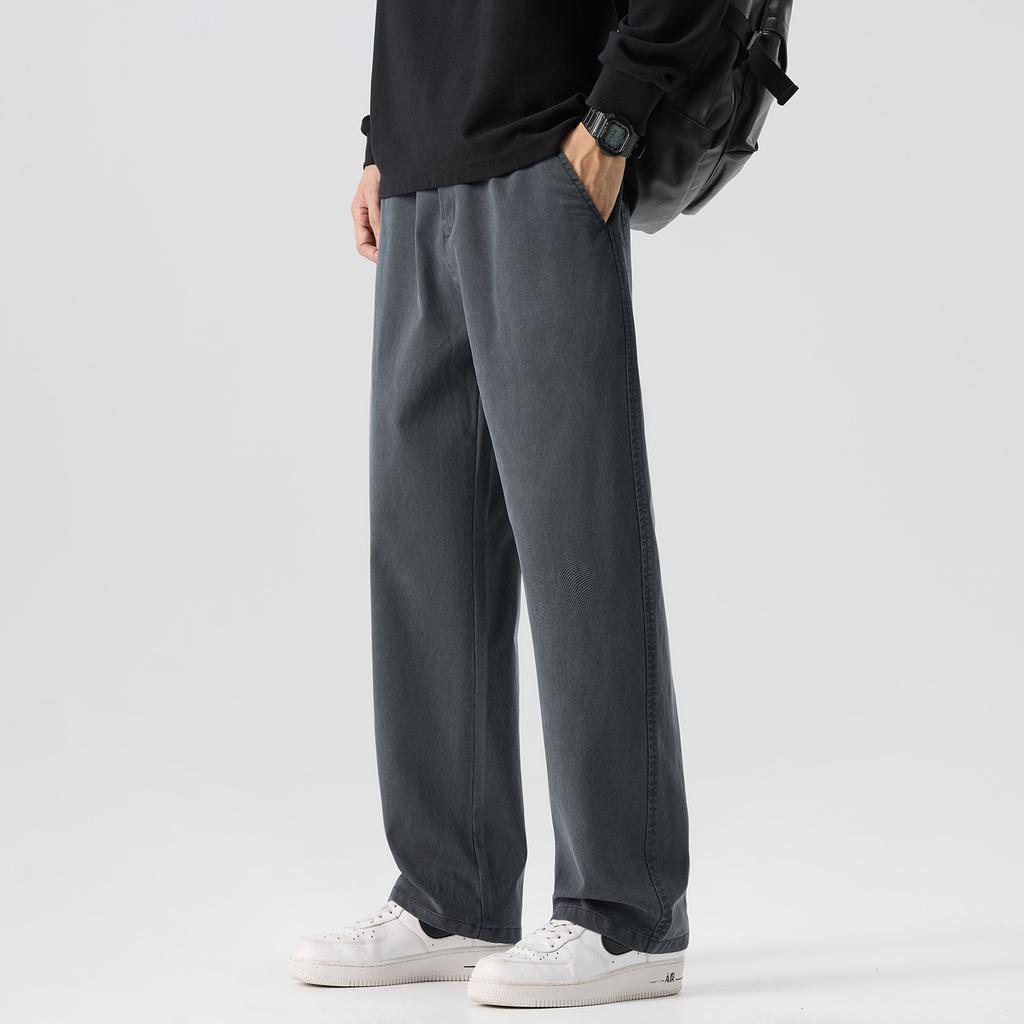 Summer Thin Lyocell Tencel Cool Breathable Casual Pants Men's Trendy Brand Fashion Loose Wide-leg Straight Trousers