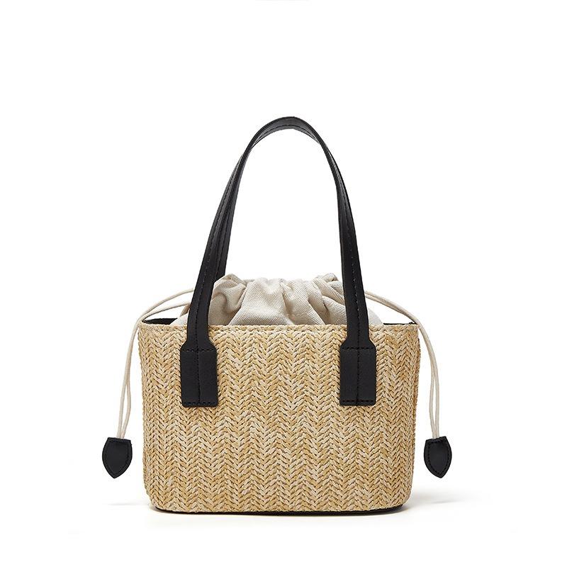 Neue Tasche Damenmode einfache Schultertasche Retro Strohhandtasche Sommer lässige Pendler Umhängetasche