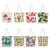 Multifunctional Tropical Coconut Palm Leaves Printed Thick Rope Shoulder Beach Bag Casual Large Capacity Handbag 0110