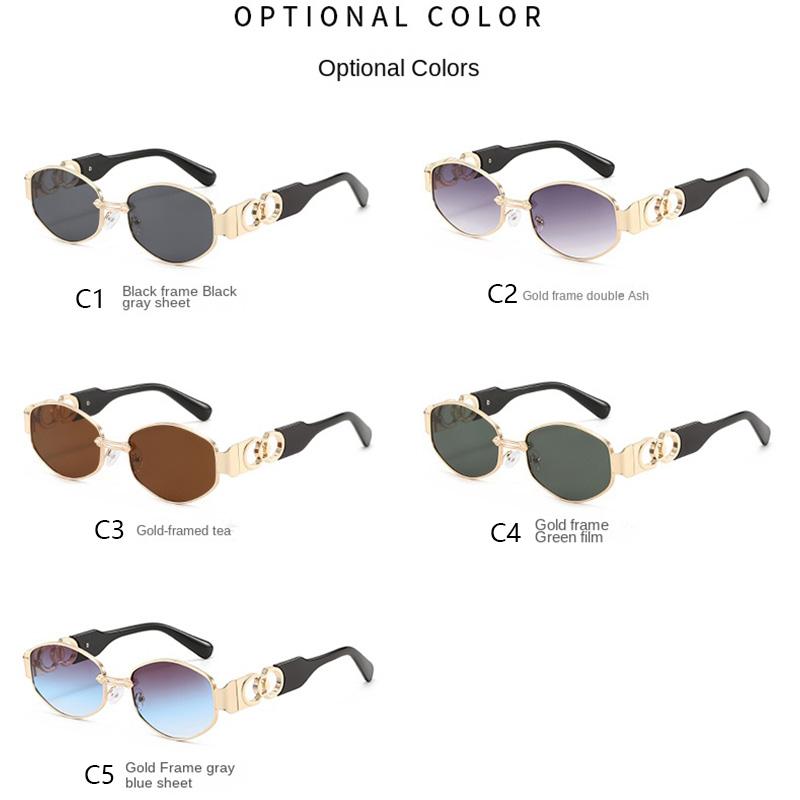 Retro Metal Oval Glasses for Men and Women Fashion High-end Trend Sun Protection Sunshade Outdoor Sunscreen  Eyewear