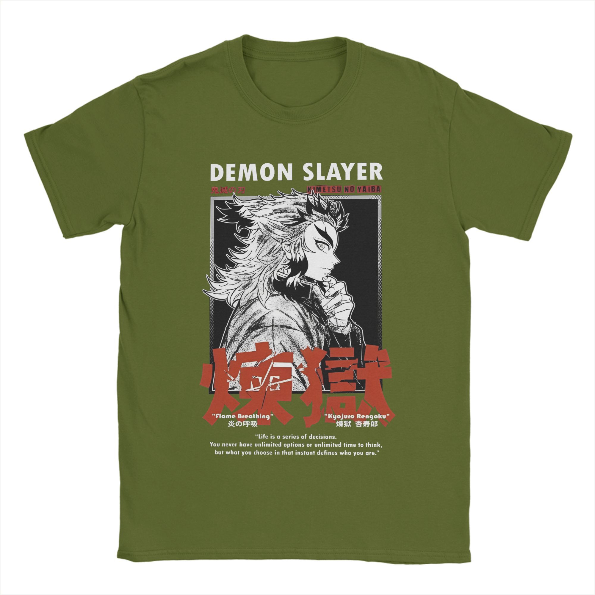 

Demon Slayer T Shirt Summer Rengoku kyojuro Hipster T-Shirts Man Cotton O Neck Oversized Clothes Short Sleeve Basic Tshirt 4XL