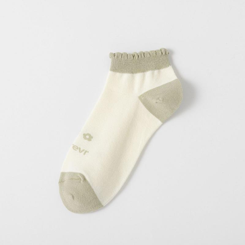 Female Summer Cotton Stripe Breathable Small Fresh Lace Bubble Mouth Boat Socks