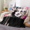 1PC Marilyn Monroe  Print FlAannel Blanket, High quality Comfortable for All Seasons, Home Decor, Warmth and Comfort