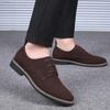Fashion Men's Dress Shoes Plus Size Mens Oxford Shoes Suede Mens Casual Shoes Lace-ups Flats Comfortable Versatile Zapatos Para Hombres