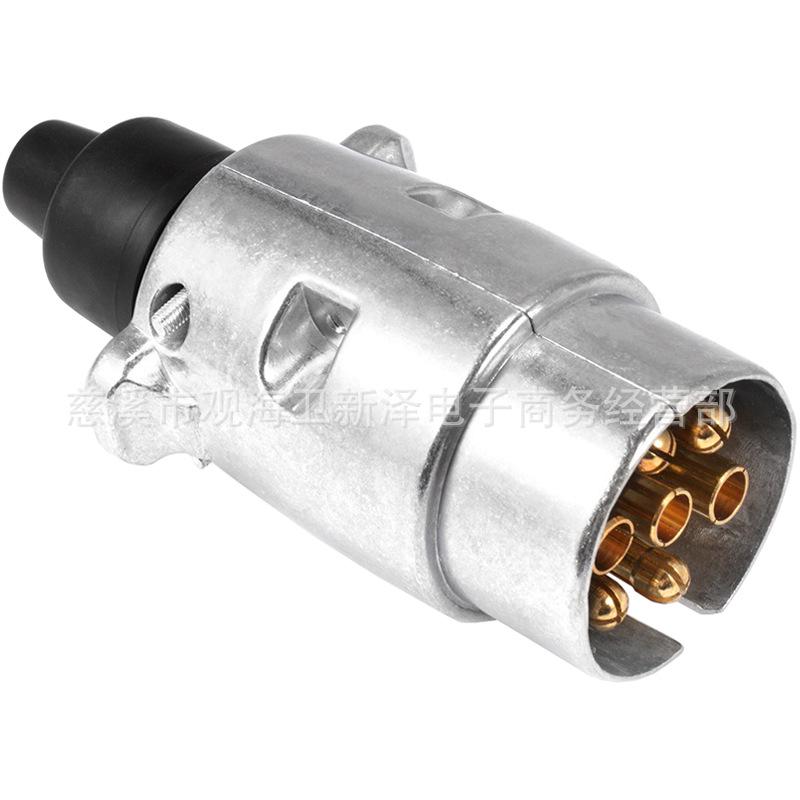 Spina per Rimorchio in Alluminio Europea a 7 Pin - Connettore Luci Posteriori per Traino RV/Trattore Standard UE