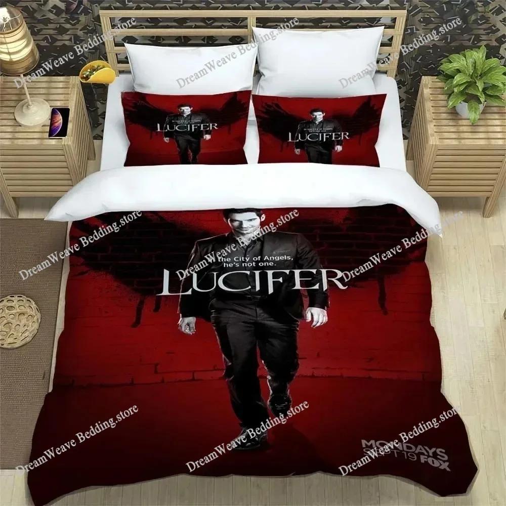 Bettwäsche-Set mit Motiven aus der Zeichentrickserie Lucifer – Exquisites Bettwäsche-Set für Erwachsene, bestehend aus Bettbezug, Bettdecke und Bettbezug – das perfekte Geburtstagsgeschenk!