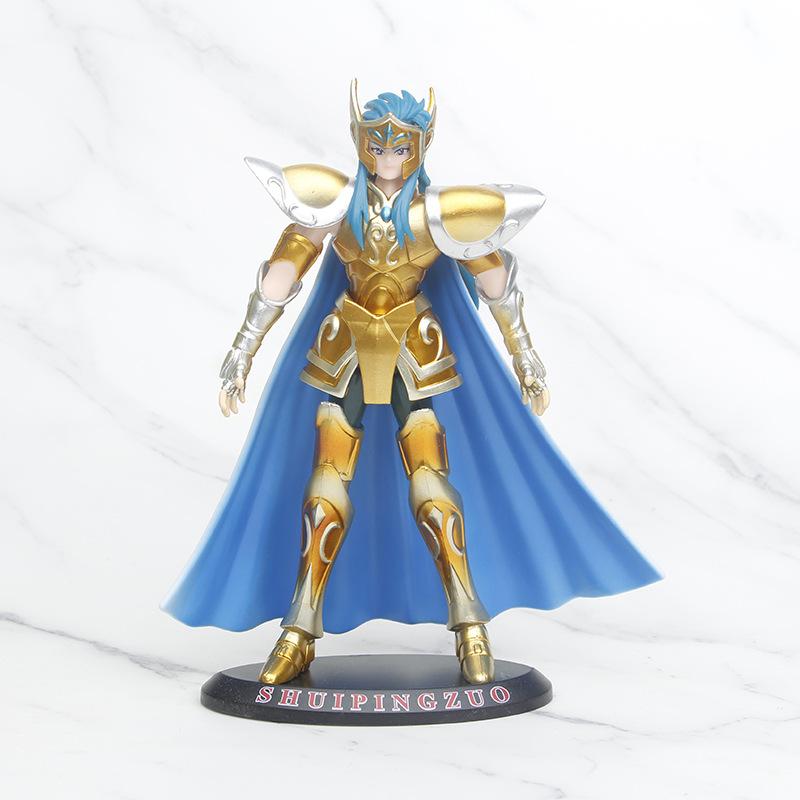 Cheap Anime Gold Saint Seiya Aquarius Aries Pisces Aquarius Cancer Leo PVC Action Figure Collectible Model Toy 19-21cm