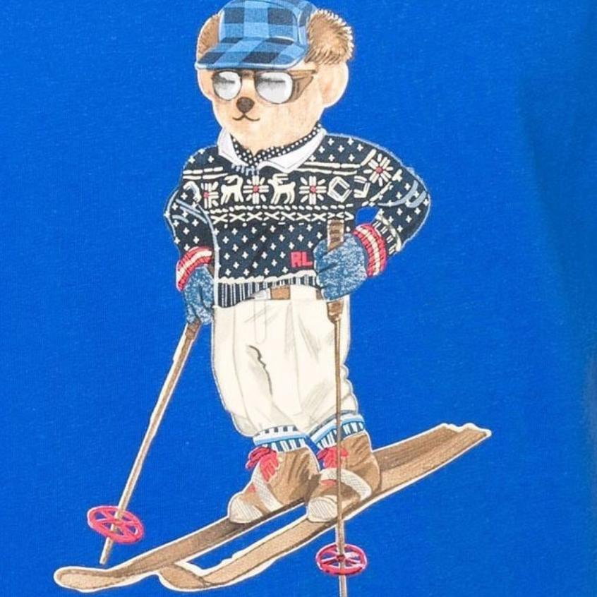 Polo Ralph Lauren SS22 Logo Teddy Bear Print Short Sleeve T-Shirt Men T-Shirts Blue 710853310-005