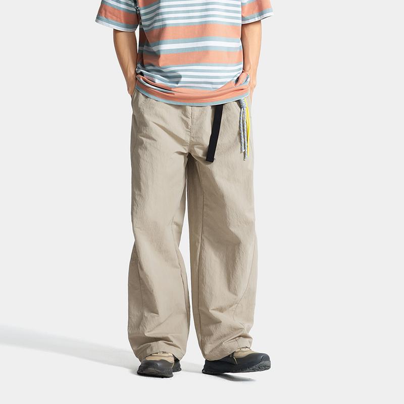 Li Ning CF Outdoor Series Water-Resistant Comfortable Simple Versatile Elastic Straight Casual Pants Men Pants Dark-Green AYKV197-5