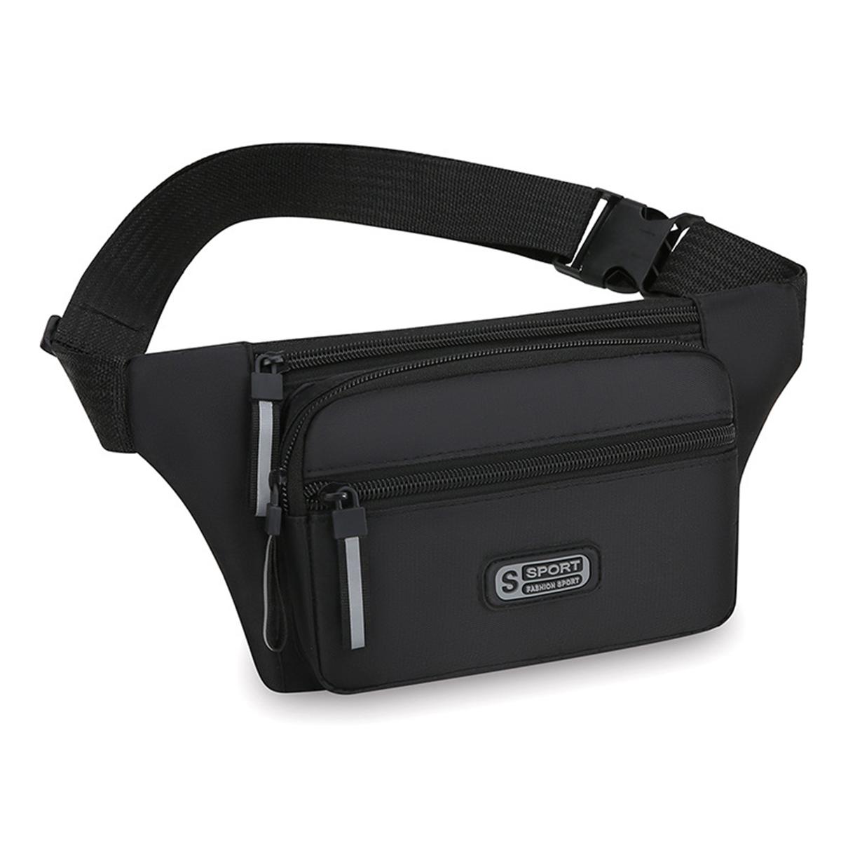 

Сумки/Мужские сумки/Поясные сумки, Многофункциональные дорожные поясные сумки для занятий спортом на открытом воздухе, Многослойные бизнес-сумки для кассиров, A-ZMT чёрный