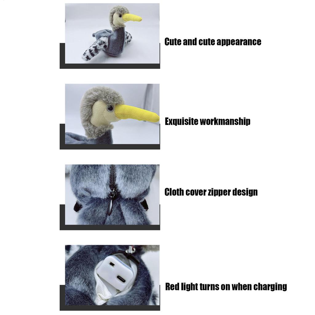 Interactive Cat Toy Cat Toys Beating Wings Duck Rechargeable Plush Smart Touch-Activated Electric Flapping Simulation For Kitten