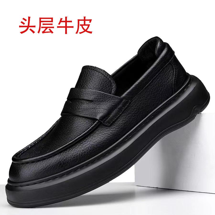 Wenzhou Genuine Leather Men's Shoes Spring and Summer New Men's Cowhide Business Dress Soft Sole Versatile Men's Casual Leather Shoes Men
