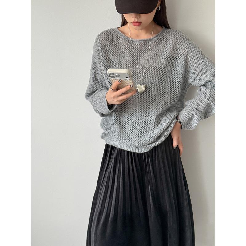 Autumn Korean Fluffy Women's Sweater - Soft, Loose, Round Neck Knit in Lazy Fashion Style