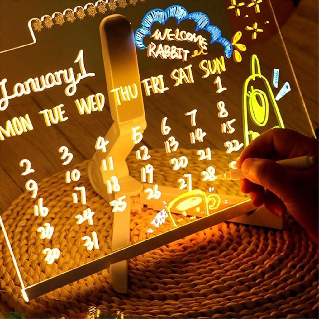 Lumiboard LED Zeichentafel(12 Farbstifte), 2025 Neues LED-Board 3 Stile, Zeichenbrett - mit verstellbarem Ständer für Büro Schule Zuhause