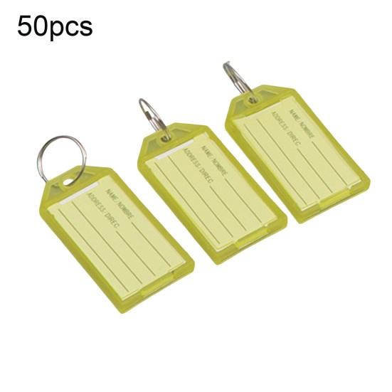 50Pcs Key Tags Bright Colors Plastic Waterproof Writable Hotel Key Organizer with Detachable Metal Rings Crack-resistant Key Labels Hotel Office Key