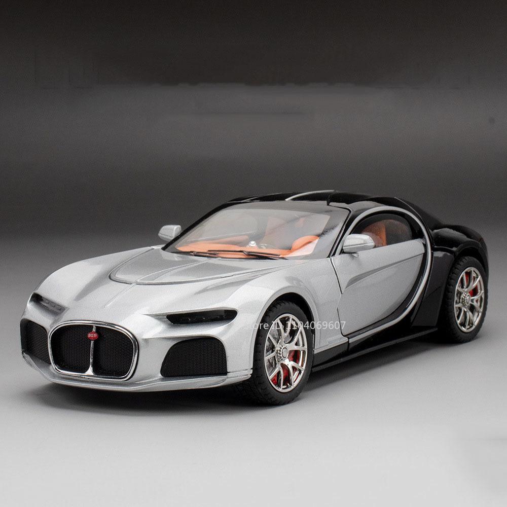 1:24 BOLIDE Atlantic Toy Car Model Alloy Diecast Sound Light Pull Back Doors Opened Vehicle Models Toys for Kids Gift Collection