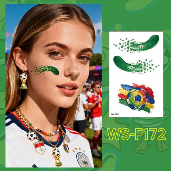 Wasserdichte Tattoo-Aufkleber Schweißfeste Temporäre Tattoos für Club-Events Partys Fußballfans Make-up Gesichtskleber