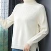 Women's  Knitted Loose Pullover Sweater Thickened Sweater High Collar Shirt Solid Color Autumn/Winter