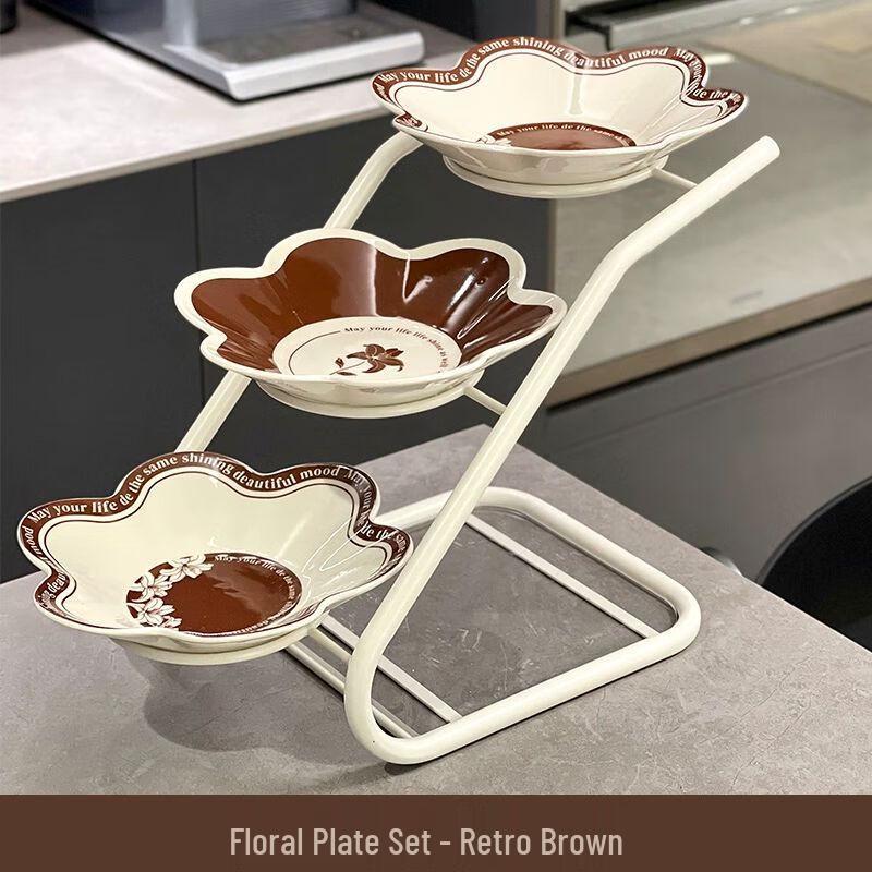 Creamy Style Multi-tier Ceramic Fruit Plate