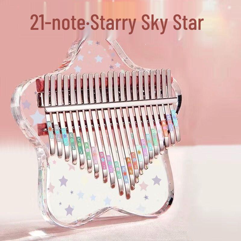 Kalimba Thumb Piano - Transparent Crystal with 21 Keys, Perfect for Children and Beginners