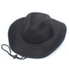 Summer shading drawstring straw hat men's cowboy hat outdoor sun protection fishing hat neutral jazz breathable top hat