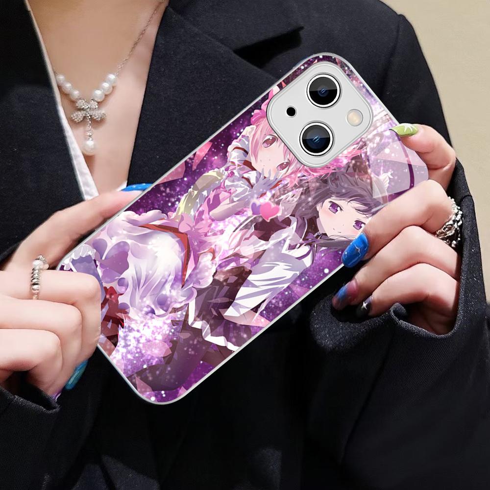 Puella Magi Madoka Magica Phone Case For IPhone 14 13 12 Mini 11 Pro XS Max X XR 14 Plus Tempered Glass Cover