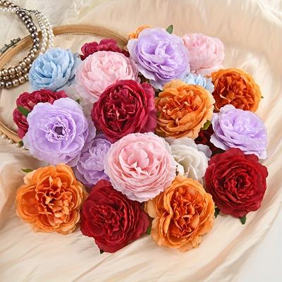 5/10 Stück Pfingstrosen Künstliche Blumenköpfe 7,5 cm Kunstblumen für Heimdekoration Garten Hochzeitsdekoration DIY Girlande Blumenstrauß Zubehör