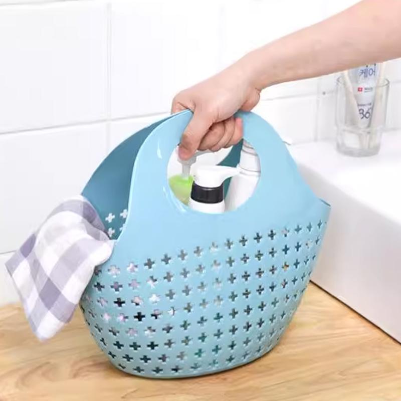 Home Handheld Basket For Bathing Vegetables And Fruits Storage Hollow Out Washbasin Storage Basket