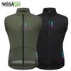 WOSAWE Outono Inverno Homens Ciclismo Colete À Prova de Vento Térmico Fleece Reflexivo Sem Mangas Casaco Quente Bicicleta de Estrada Gilet