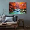 WCIC New Clear Waterfall In The Mountains In The Early Morning Sun Art Cloth Home Background Wall Decoration Painting Hanging Painting