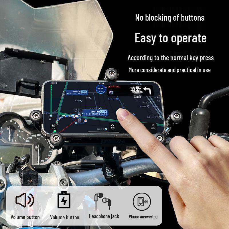 Cross-Country Shockproof Universal Phone Holder for Motorcycles, Scooters, and Bicycles.