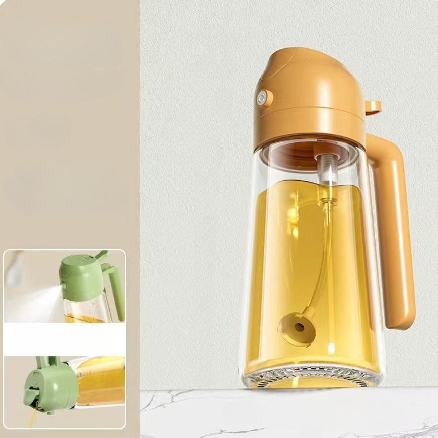 600ml Glass Spray Oil Sprayer Bottle 2 In 1 Spray Oil Dispenser Jar Kitchen BBQ Seasoning Container Dispenser Barbecue Cooking