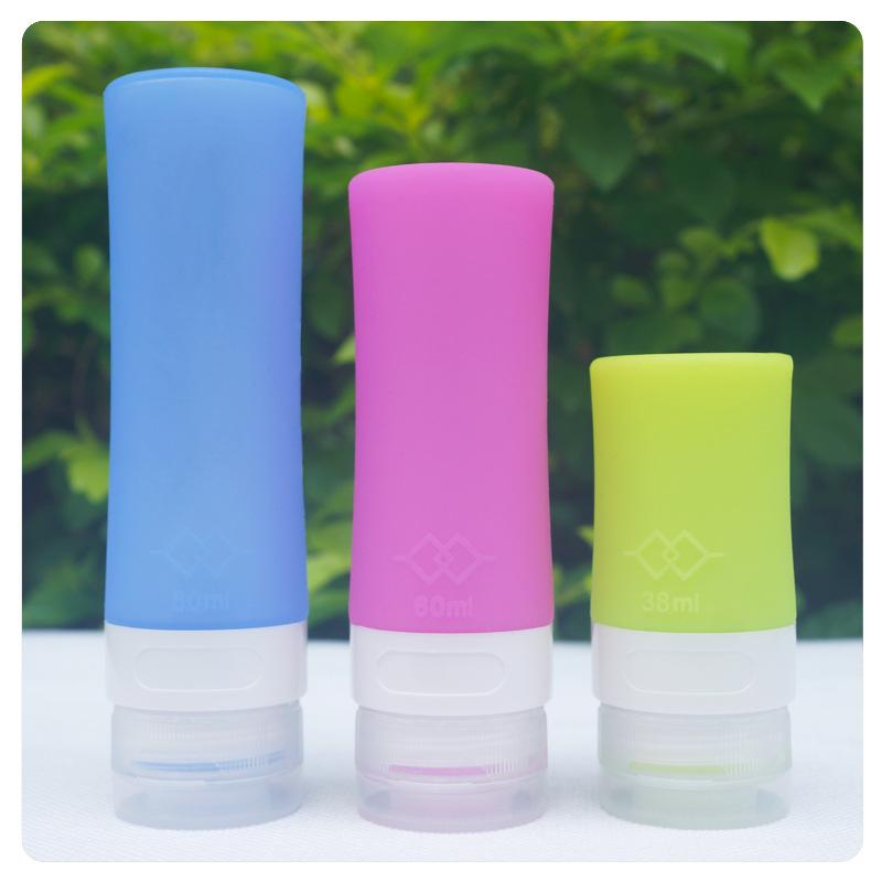 Reis Silica Gel Verpakkingsfles Knijpbare Cosmetische Shampoo Lotion Fles Douchegel Draagbare Was Set 38ml 1pcs blauw