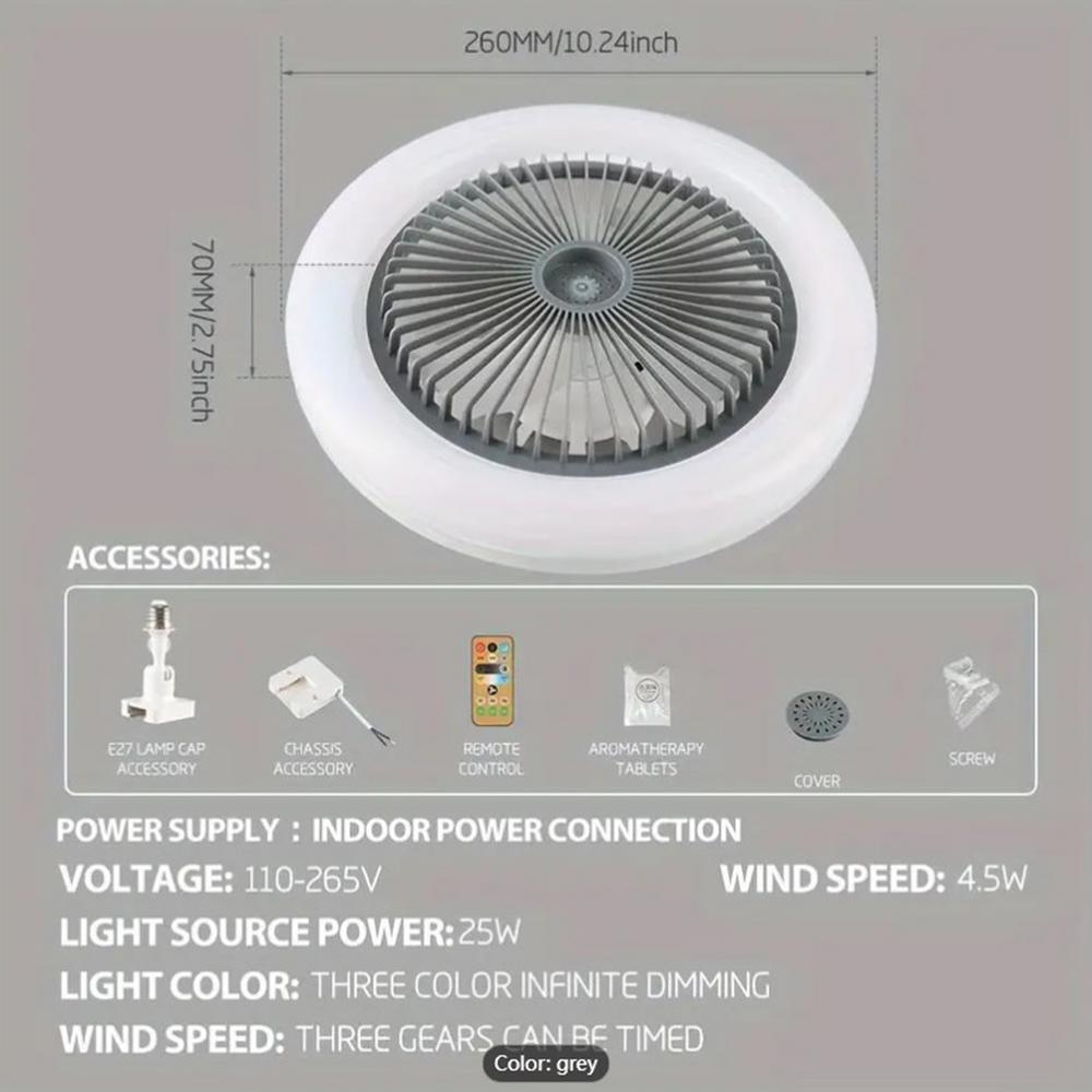 2 In 1 Ceiling Fan Lamps E27 Socket with Remote Control Modern Ceiling Fan Low Profile Ceiling Fan for Living Room Bedroom Study