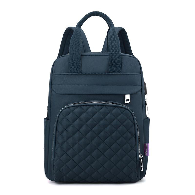 Nouveau sac à dos d'automne à carreaux losanges pour femmes, sac à dos tendance en tissu nylon, sac pour femmes, sac d'écolier pour étudiantes