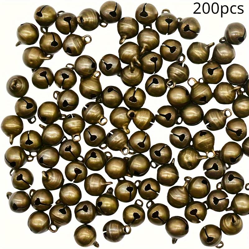 200pcs Vintage Bronze Cast Iron Mini Jingle Bells, 6mm Craft Charms for DIY, Hanging Decorations for Christmas, Halloween, Easter, Hanukkah,