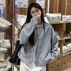 Korean Fashion Versatile Baseball Uniform Sweatshirt Jacket for Women Spring and Autumn Loose Stand-up Collar Cardigan Top