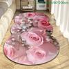 1pc Luxury Pink Rose Carpet, Durable Non-Slip Washable Indoor Rug For All Seasons, Halloween Thanksgiving Christmas Decor