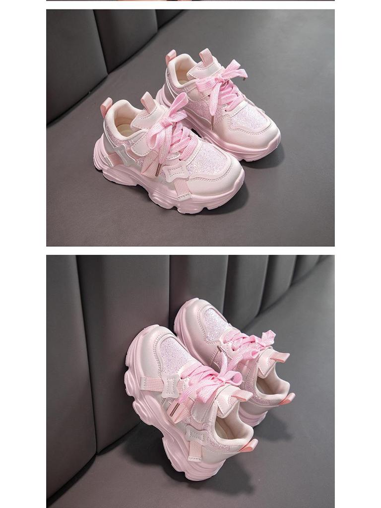 Girls' Lightweight Non-Slip Sports Shoes - Spring 2026 Soft Sole Fashion for Middle & Big Kids