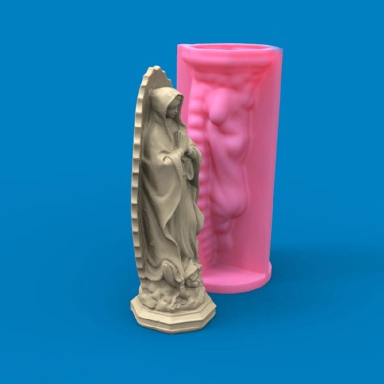 Candle Virgin Mary Sculpture Epoxy Resin Casting Mold DIY Soap Mold Crafts